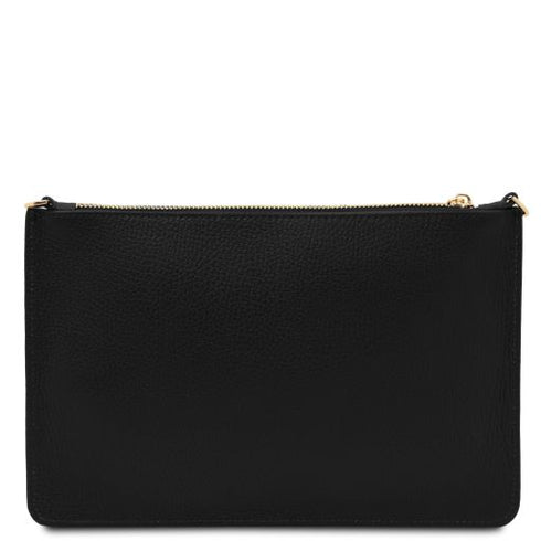 Diva - Leather clutch with chain strap